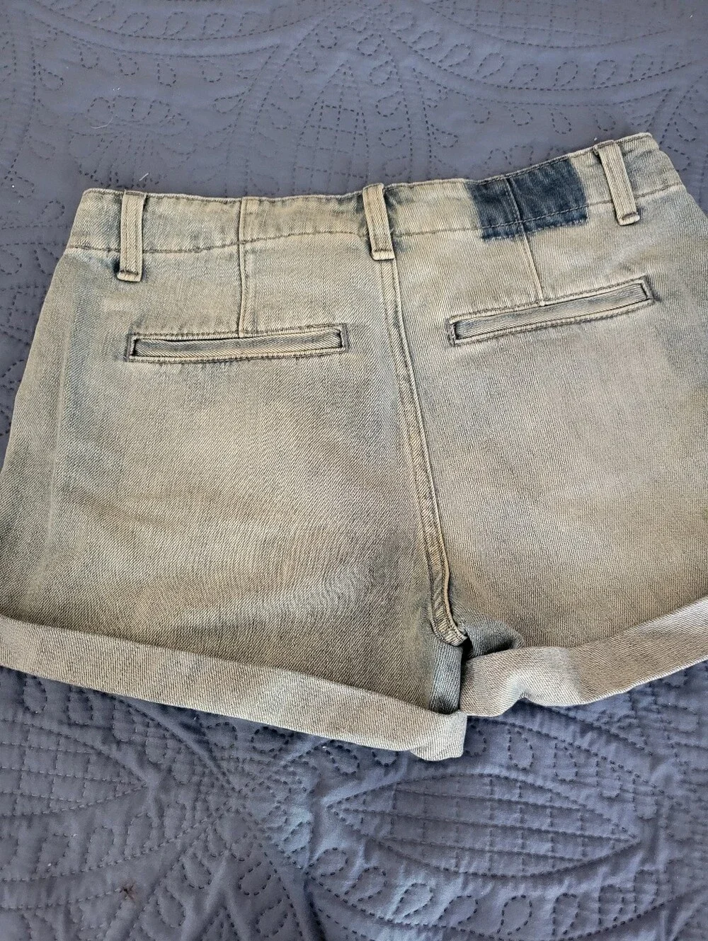 Lucky Brand Washed Light Blue Denim Cargo Shorts